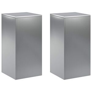 vidaXL Pflanzenst&auml;nder 2 pcs Silber 30 x 30 x 60 cm Edelstahl