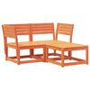 vidaXL 3-tlg. Garten-Sofagarnitur Wachsbraun Massivholz Kiefer
