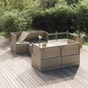 vidaXL 5-tlg. Garten-Lounge-Set mit Kissen Grau Poly Rattan