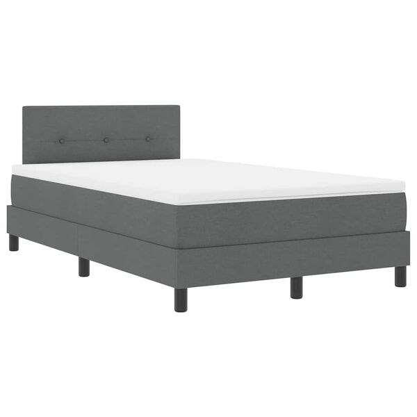 vidaXL Boxspringbett mit Matratze Dunkelgrau 120 x 200 cm Stoff