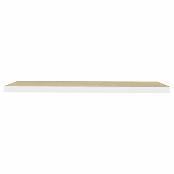 vidaXL Schweberegal Eichenoptik und Wei&szlig; 90x23,5x3,8 cm MDF
