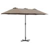 vidaXL Garten-Sonnenschirm Taupe 370 x 197 x 239 cm