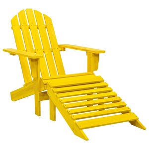 vidaXL Adirondack-Gartenstuhl mit Fu&szlig;teil Massivholz Tanne Gelb