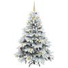 vidaXL K&uuml;nstlicher Weihnachtsbaum mit 150 LEDs Wei&szlig; 150 cm PE und PVC
