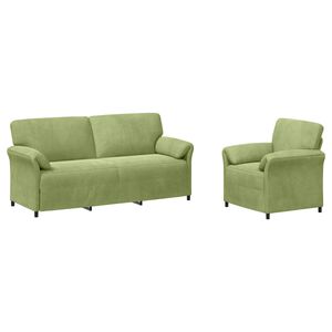vidaXL Sofa Set 2 stk. Hellgr&uuml;n Samt
