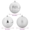 vidaXL Weihnachtskugel-Set 3 pcs Silber Kunststoff