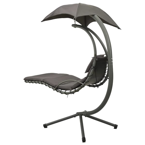 vidaXL Garten-Schaukelstuhl Grau 190x90x200 cm Stoff