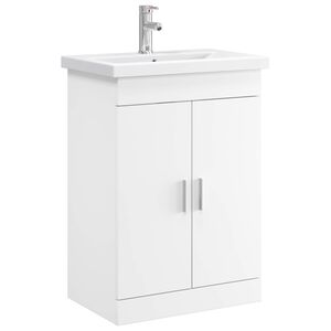 vidaXL Badezimmerm&ouml;bel-Set Wei&szlig; 61 x 40 x 84,5 cm Holzwerkstoff