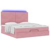 vidaXL Ottoman-Bett mit Matratzen & LEDs Rosa 180x200 cm Samt