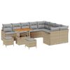 vidaXL Garten-Sofa-Set mit Kissen mit Kissen 12 pcs Beige und Hellgrau