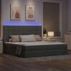 vidaXL Bett mit Stauraum und LED Hellgrau 200 x 200 cm Polyester