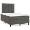 vidaXL Boxspringbett mit Matratze Dunkelgrau 120x190 cm Samt