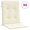 vidaXL Gartenstuhlauflagen f&uuml;r Niedriglehner 6 Stk. Creme 100x50x3 cm