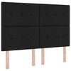 vidaXL LED Boxspringbett mit Kopfteil Schwarz 140 x 190 cm Stoff
