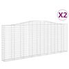 vidaXL Gabionen mit Hochbogen 2 Stk. 400x30x160/180cm Verzinktes Eisen