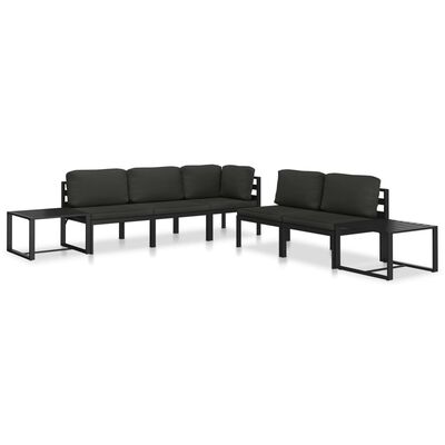 vidaXL Modular-Sofa-Eckteil 1 Stk. mit Kissen Aluminium Anthrazit