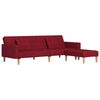 vidaXL Schlafsofa 2-Sitzer mit 2 Kissen & Hocker Weinrot Stoff