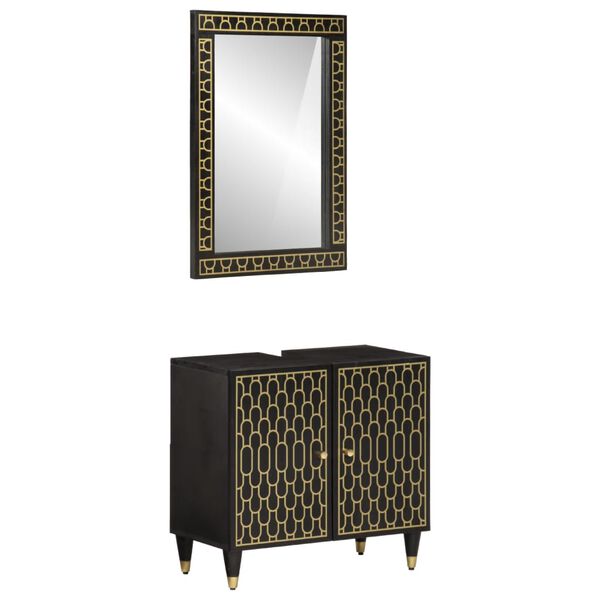 vidaXL 2-tlg. Badmöbel-Set Massivholz Mango