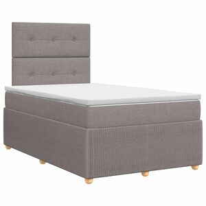 vidaXL Boxspringbett mit Matratze Taupe 120 x 190 cm Stoff