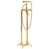 vidaXL Freistehende Badewanne und Wasserhahn 220 L 99,5 cm Golden