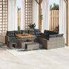 vidaXL Gartensofa-set mit Kissen 17 pcs Grau Poly-Rattan