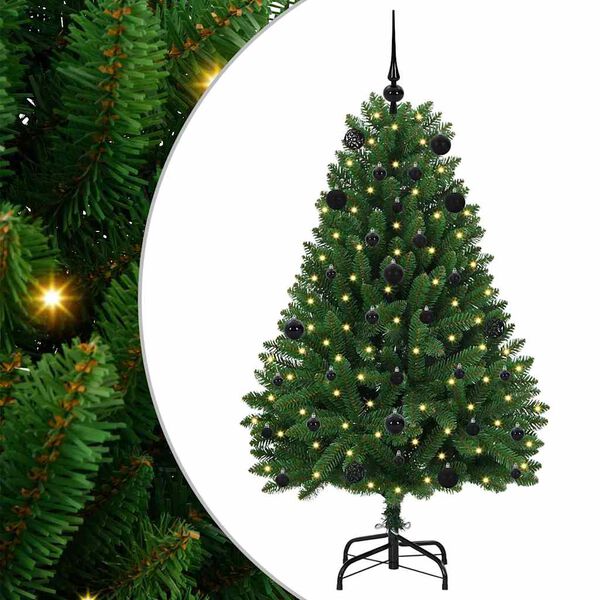 vidaXL K&uuml;nstlicher Weihnachtsbaum Gr&uuml;n 150 cm PVC und Metall
