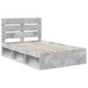 vidaXL Bettrahmen Beton Grau 135 x 190 cm Massives Kiefernholz