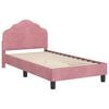 vidaXL Kinderbettgestell mit Kopfteil Rosa 80 x 160 cm Samt
