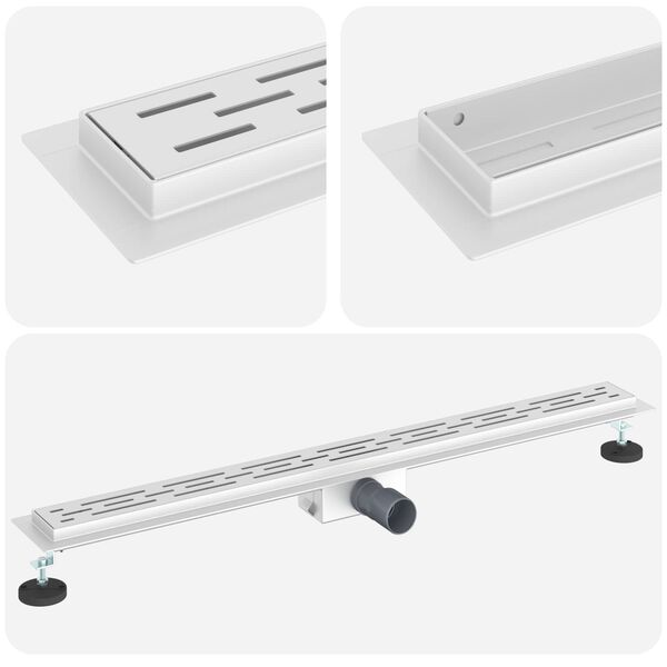 vidaXL Duschabfluss mit Liniendesign Silber 100 cm Edelstahl 304