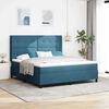 vidaXL LED Boxspringbett mit Matratze Blau 180 x 200 cm Samt