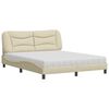 vidaXL Bett mit Matratze "Hvar" Creme 160x200 cm Stoff