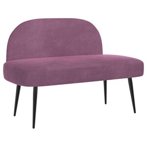 vidaXL Gepolsterte Bank mit R&uuml;ckenlehne Lila 110 x 60 x 76 cm Samt