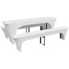 vidaXL 3-tlg. Hussen-Set f&uuml;r Biertisch und B&auml;nke Wei&szlig; 220x70x80 cm