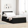 vidaXL Bett mit Stauraum und LED mit LED Schwarz 120 x 200 cm Stoff