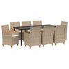 vidaXL Garten Essgruppe 9 pcs Beige Poly-Rattan