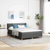vidaXL Boxspringbett mit Matratze Dunkelgrau 200 x 140 cm Polyester