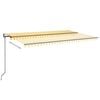 vidaXL Markise Automatisch Einziehbar 500x350 cm Gelb und Wei&szlig;