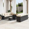 vidaXL Gartensofa-set mit Kissen 11 pcs Schwarz und Creme Poly-Rattan