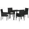 vidaXL Garten Essgruppe 5 Stk. Schwarz Poly-Rattan