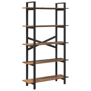 vidaXL B&uuml;cherregal 5 Ebenen 100 x 33,5 x 178 cm Holzwerkstoff Altholz