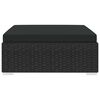 vidaXL Modular-Fußhocker 1 Stk. mit Kissen Poly-Rattan Schwarz