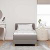 vidaXL Boxspringbett mit Matratze mit Kopfteil Taupe 80 x 200 cm Stoff