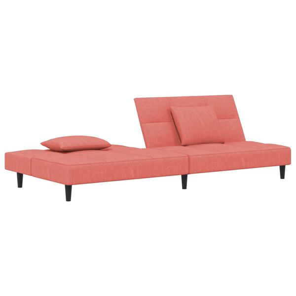 vidaXL Schlafsofa 2-Sitzer mit 2 Kissen Rosa Samt