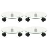 vidaXL Pflanzenroller 4 Stk. 28 cm Hartglas Rund