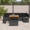 vidaXL Gartensofa-set mit Kissen 11 pcs Schwarz Poly-Rattan