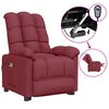 vidaXL Massagesessel Elektrisch Weinrot Stoff