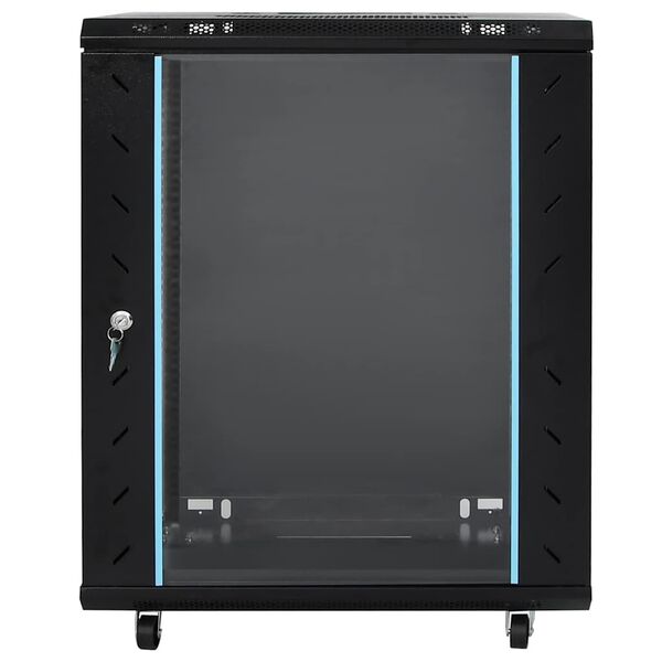 vidaXL Netzwerkschrank mit Speicher Schwarz 60 x 60 x 80 cm Stahl