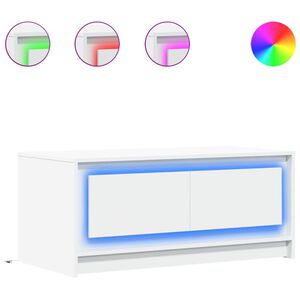 vidaXL LED-Couchtisch Wei&szlig; Holzwerkstoff