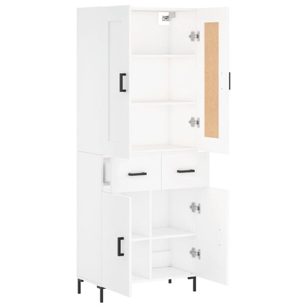 vidaXL Highboard Wei&szlig; 69,5x34x180 cm Holzwerkstoff