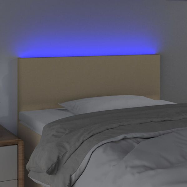 vidaXL LED Kopfteil Creme 80x5x78/88 cm Stoff